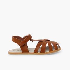 Sandales fermées barefoot en cuir nappa Couleur Cuir