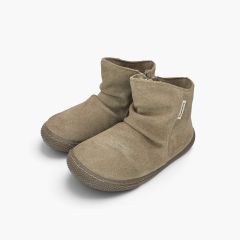 Bottes barefoot à effet froissé Taupe