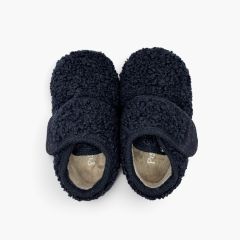Chaussons barefoot effet peau de mouton Bleu Marine