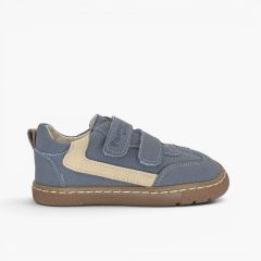 Baskets barefoot effet nubuck ornement latéral Bleu Cobalt