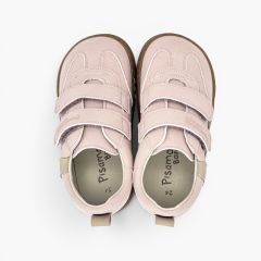 Baskets barefoot effet nubuck ornement latéral Rose