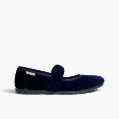 Babies velours avec bride élastique froncée Bleu Marine