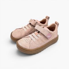 Baskets Blanditos suède fermeture combinée premiers pas Rose