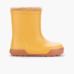 Bottes de pluie barefoot semelle caramel Jaune