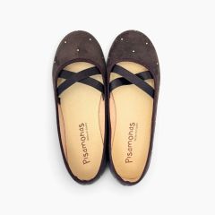 Ballerines ballet Serratex petits clous Marron