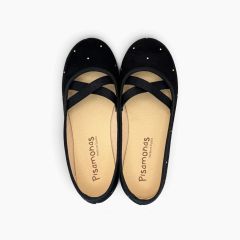 Ballerines ballet Serratex petits clous Noir