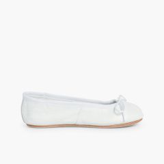 Ballerines Fille et Femme en cuir  Blanc