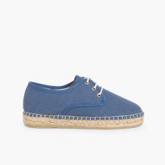 Derbies en toile avec base Espadrille Bleu