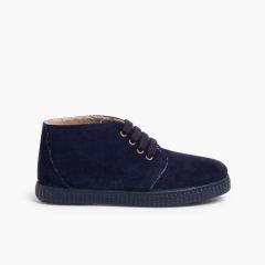 Bottes Fourrées pour Enfant à Lacets Bleu Marine