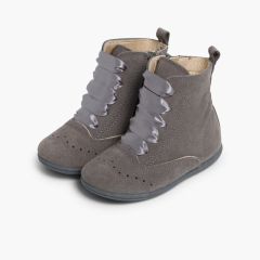 Bottines en suéde a fermeture éclair  Gris