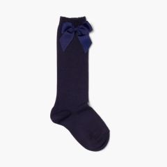 Chaussettes Hautes Condor Coton avec ruban  Bleu Marine