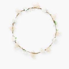 Bande simple pour cheveux avec fleurs et gysophile Blanc