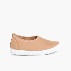 Tennis pour enfants style Néoprène Brun