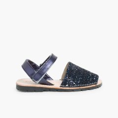 Sandale Avarca Glitter à scratch Bleu Marine
