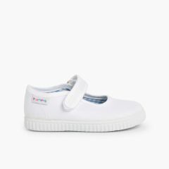 Chaussures Babies Fille à scratch style basket Blanc