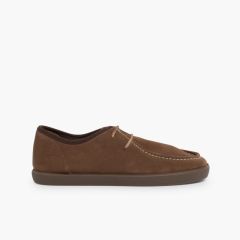 Chaussures bateau en suède Garçon et Adulte Taupe