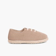 Tennis avec Lacets en Suède et Jute pour Enfant Sable