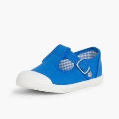Tennis en Toile pour Garçon – Style Salomé Bleu Royal