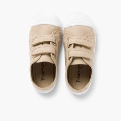 Baskets en Toile avec Scratchs pour Enfant Sable