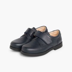 Chaussures d'école à scratch pour Garçon  Bleu Marine