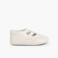 Chaussures Anglaises en Cuir pour bébé Beige