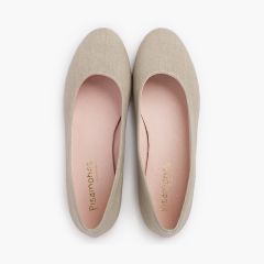 Ballerines de Fête en Lin Fille et Femme Brun