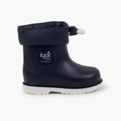 Bottes de pluie tige basse ajustables pour enfants Bleu Marine