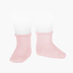 CHAUSSETTES BÉBÉ BORDURE EN RELIEF Rose