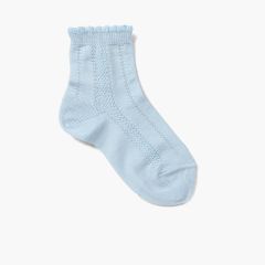 Chaussettes courtes ciselées Bleu bébé