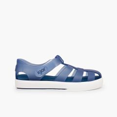 Sandales de plage avec du à scratch de type tennis Bleu Marine