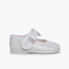 Chaussures Babies Type Ange à Pois Brillants Blanc