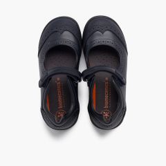 Chaussures d'école fille Biomecanics avec haché Bleu Marine