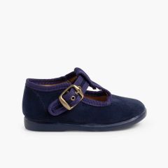 Salomés pour Garçon en Serratex Bleu Marine