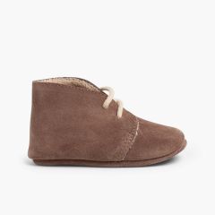 Bottines Bottes safari bébé fourrure poils courts  Taupe