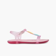 Sandales en caoutchouc à motif étoiles de mer Tricia Fucsia