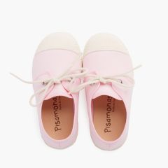 Baskets Casual en Toile Embout en Caoutchouc Rose