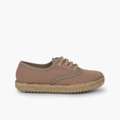 Baskets garçon semelle et lacets jute  Brun