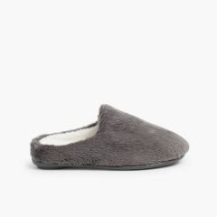 Chaussons en fourrure douce Gris