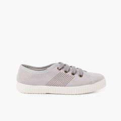 Baskets vegan pour enfants semelle intérieure antibactérienne  Gris