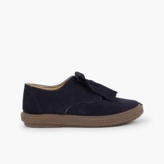 Derbies en suède à franges lisses  Bleu Marine