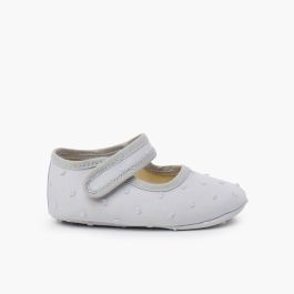 Chaussures Babies en Plumetis pour Bébés Gris