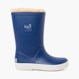 Bottes de pluie en shearling pour enfants Bleu denim