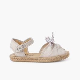 Espadrilles à nœud Liberty avec fermeture à boucle Beige
