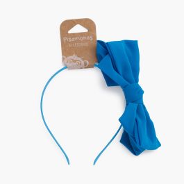 Bandeau à double nœud en mousseline de soie fine Bleu