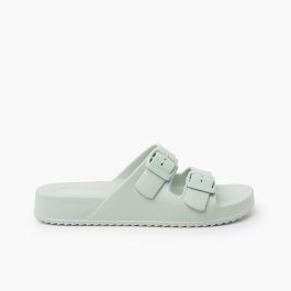 Sandales légères caoutchouc EVA double boucle Menthe