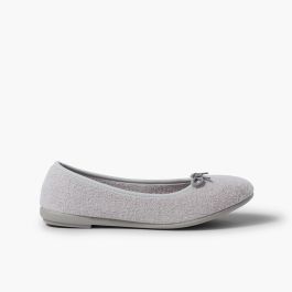 Chaussons Ballerines en Tissue Serviette Gris