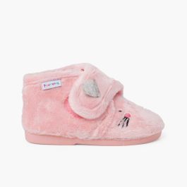 Chaussons animaux peluche Rose