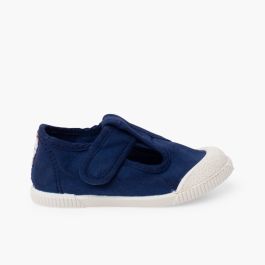 Salomés barefoot en toile lavée Bleu Marine