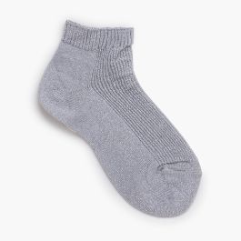 Chaussettes courtes côtelées fil métallisé Argent
