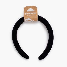 Serre-tête velours matelassé Noir